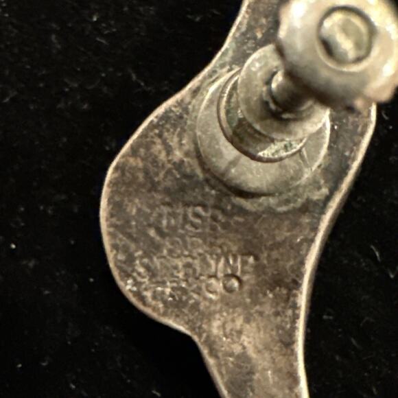 VTG TAXCO MSR SIGNED STERLING SILVER ABALONE Screw Back Earrings - Picture 5 of 9